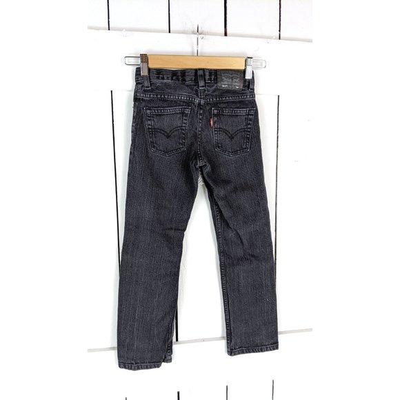 Kids black faded Levis Strauss 511 skinny denim jeans 7 reg - Picture 3 of 6